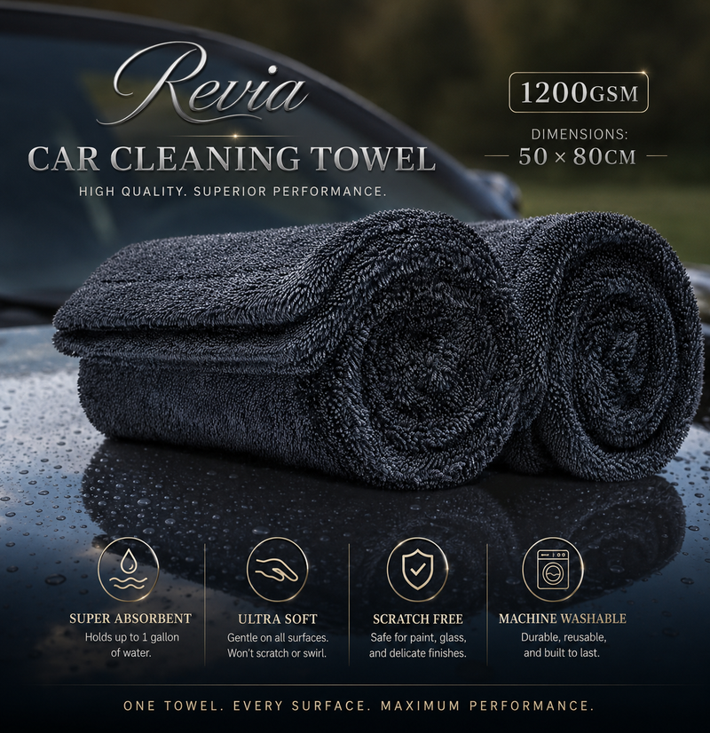 Revia Car Cleaning Towel 1200gsm Dimensions: 50*80cm