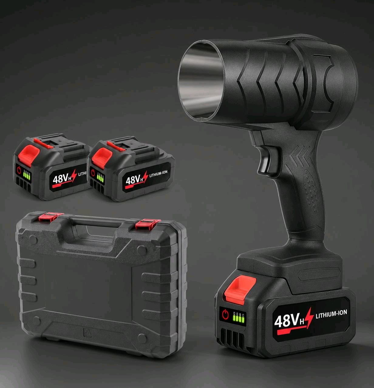 48V Cordless Handheld Leaf Blower Lithium-Ion Handheld | 2 Batteries Case