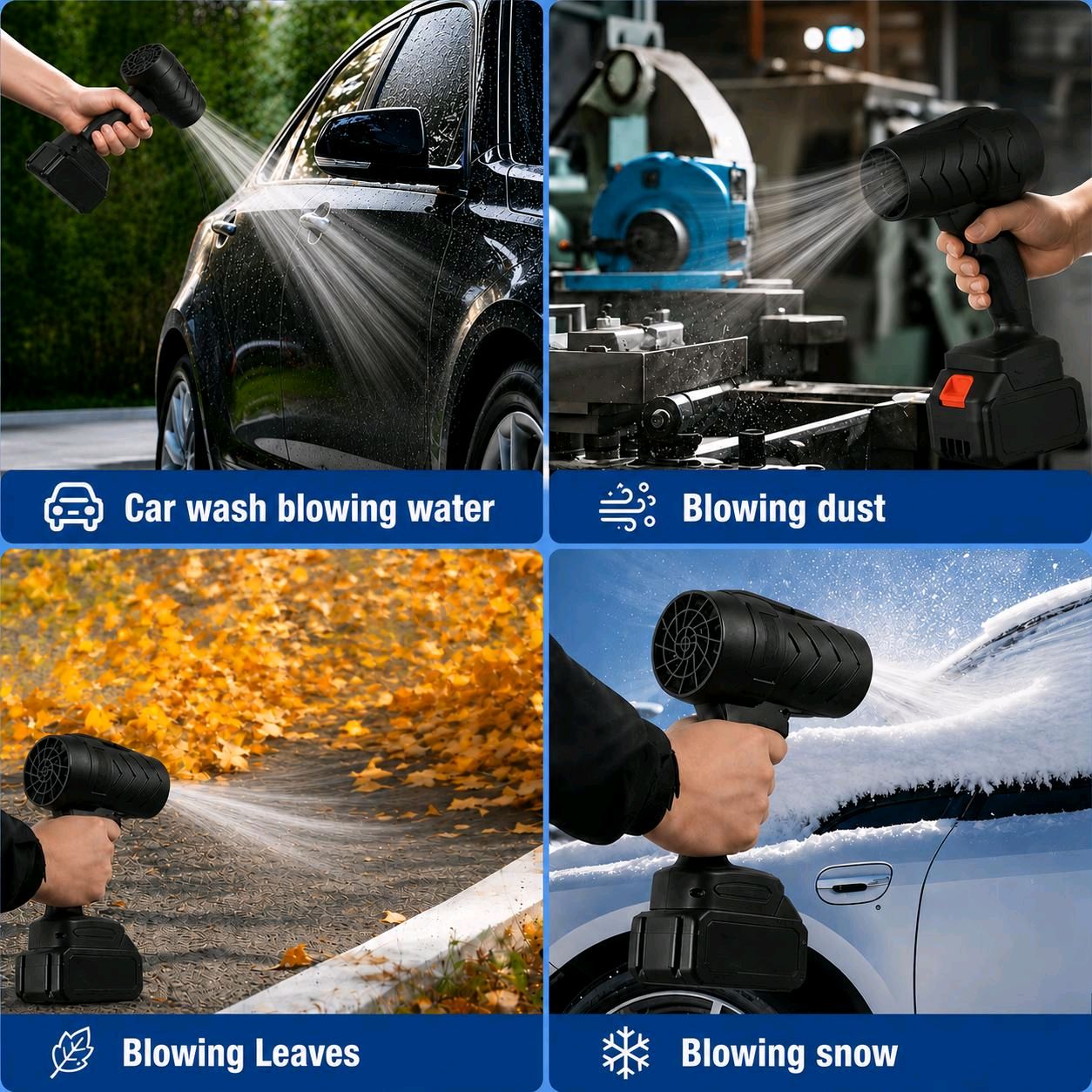 48V Cordless Handheld Leaf Blower Lithium-Ion Handheld | 2 Batteries Case